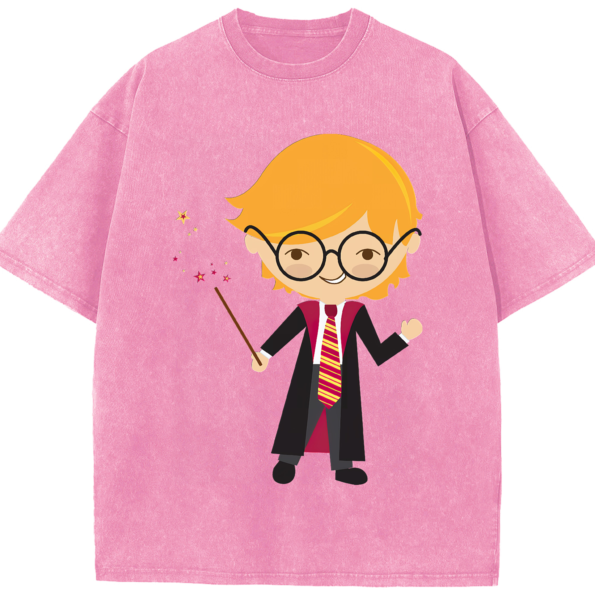 （画像用） Harry Potter ハリー・ポッターシリーズ 綿100% ヴィンテージ風 半袖Tシャツ（フロントプリント）